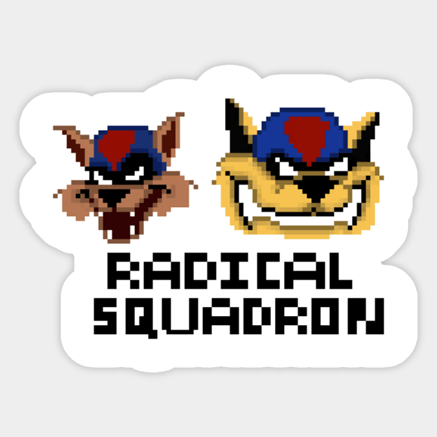 "Radical Squadron" Sticker by ShatteredPixels